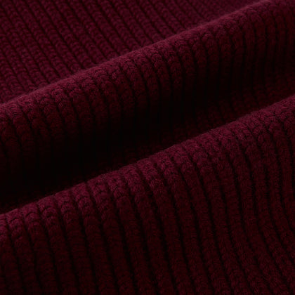 Burgundy Rib-Knit Cashmere Scarf Image 2