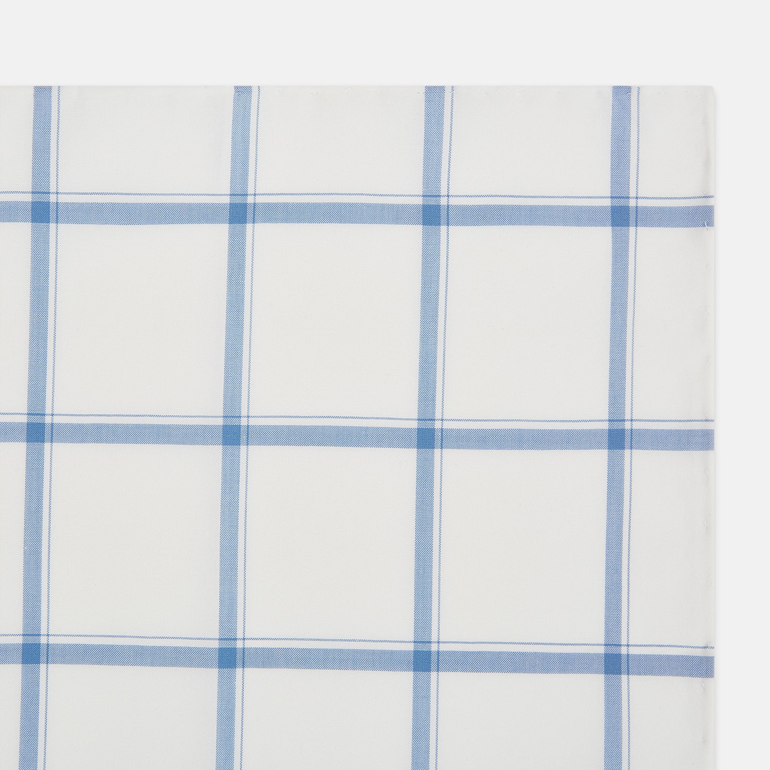 View 3 of product Colony Blue Grid Check Hand-Rolled Handkerchief