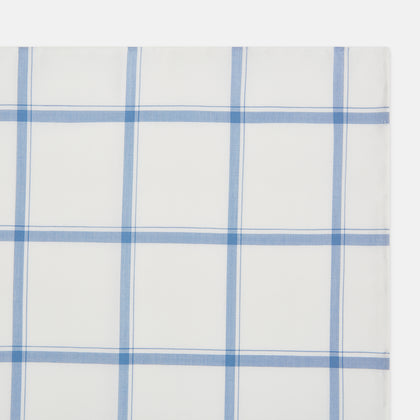 Colony Blue Grid Check Hand-Rolled Handkerchief Image 2