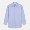 View 1 of product Blue Herringbone Regular Fit Shirt With Kent Collar