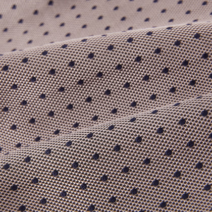 Lilac and Navy Micro Dot Silk Cravat Image 3