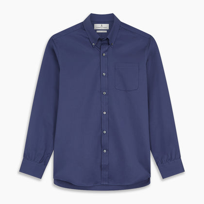 Blue Piece Dyed Weekend Fit Suffolk Shirt Image 7