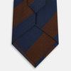 View 3 of product Brown and Navy Block Stripe Silk Tie