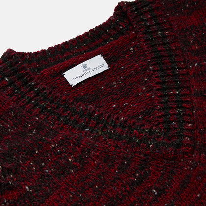 Russet Red Melange Wool Hafod Cricket Jumper Image 1