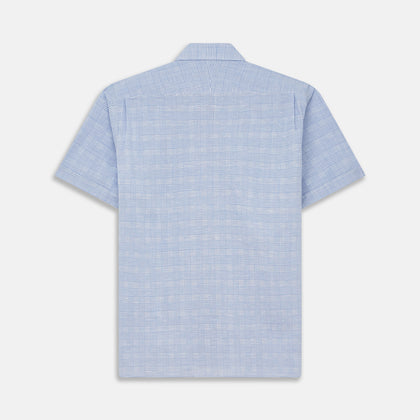 Pale Blue Multi Check Cotton Weekend Fit Williams Shirt Image 3