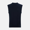 View 3 of product Navy Cashmere V-neck Sleeveless Cardigan