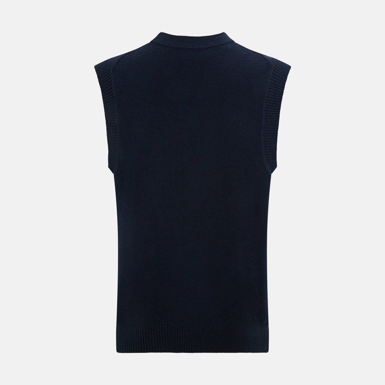 View 3 of product Navy Cashmere V-neck Sleeveless Cardigan