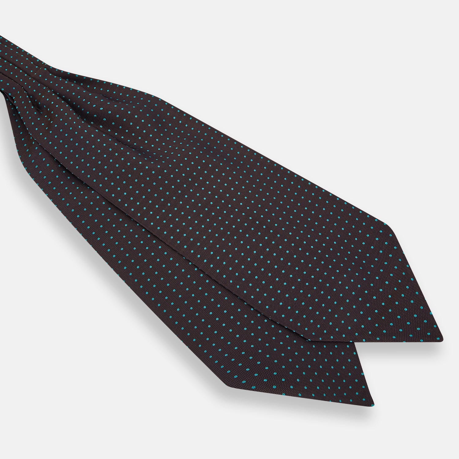 View 3 of product Blue and Dark Brown Micro Dot Silk Cravat