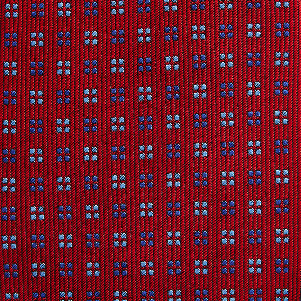 MINI SQUARE SPOT TULIP RED BLUE TIE