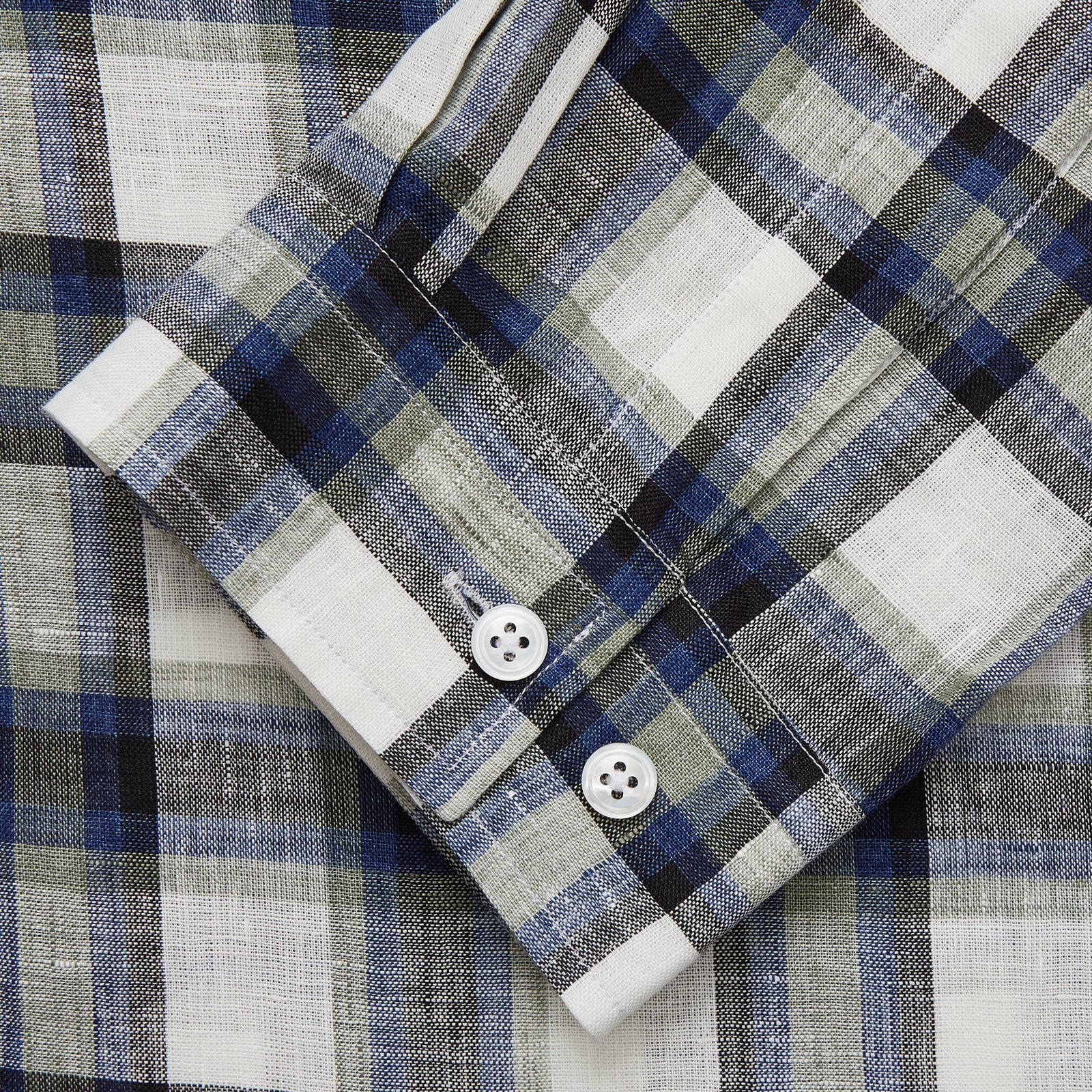 View 2 of product Green Multi Check Linen Holiday Fit Winnington Shirt