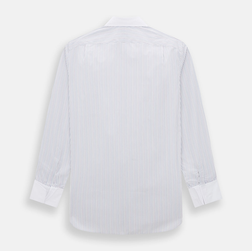 Multicoloured Music Stripe Shirt with Contrast Collar and Double Cuffs