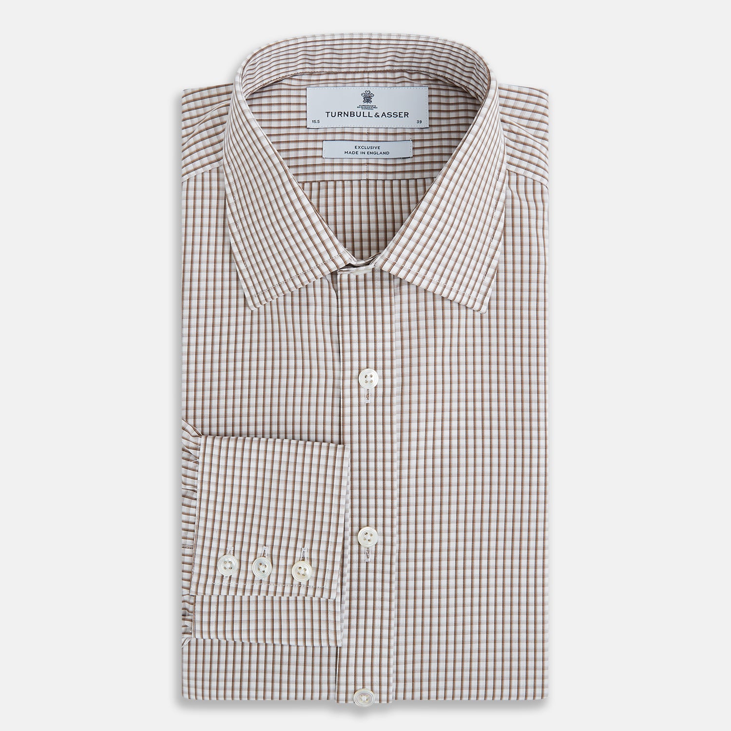View 5 of product Coffee Micro Shadow Check Mayfair Shirt