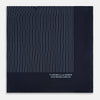 View 4 of product Navy and Light Blue Stripe Silk Pocket Square