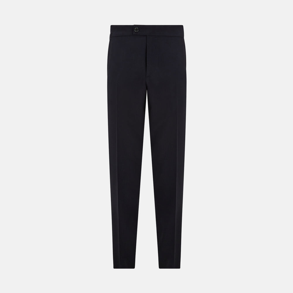 Midnight Blue Wool Henry Trousers