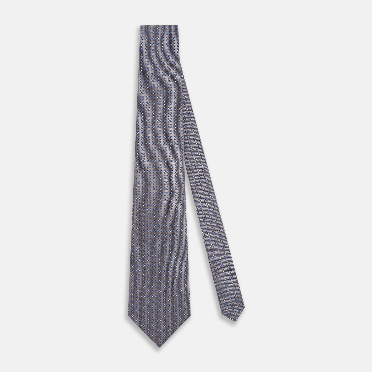 View 2 of product Silver and Pale Blue Multi Dot Silk Tie