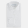 View 4 of product Tailored Fit Plain White Cotton Shirt with Kent Collar and Double Cuffs