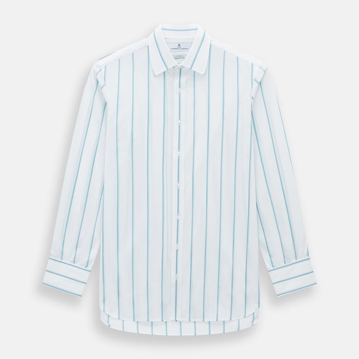 Turquoise Track Stripe Mayfair Shirt