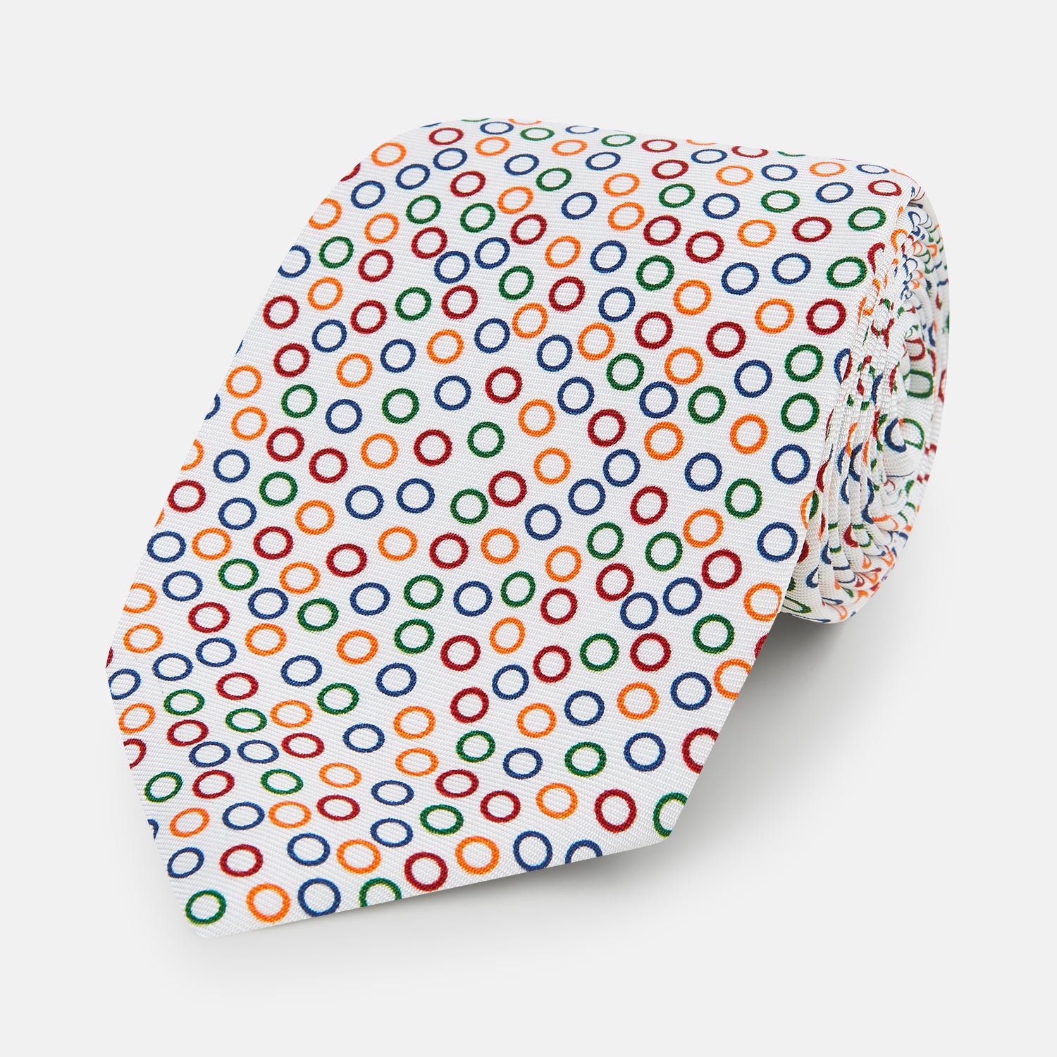 View 1 of product Confetti Circle White Silk Tie