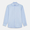 View 1 of product Tailored Fit Pale Blue Cotton Shirt with Kent Collar and Double Cuffs