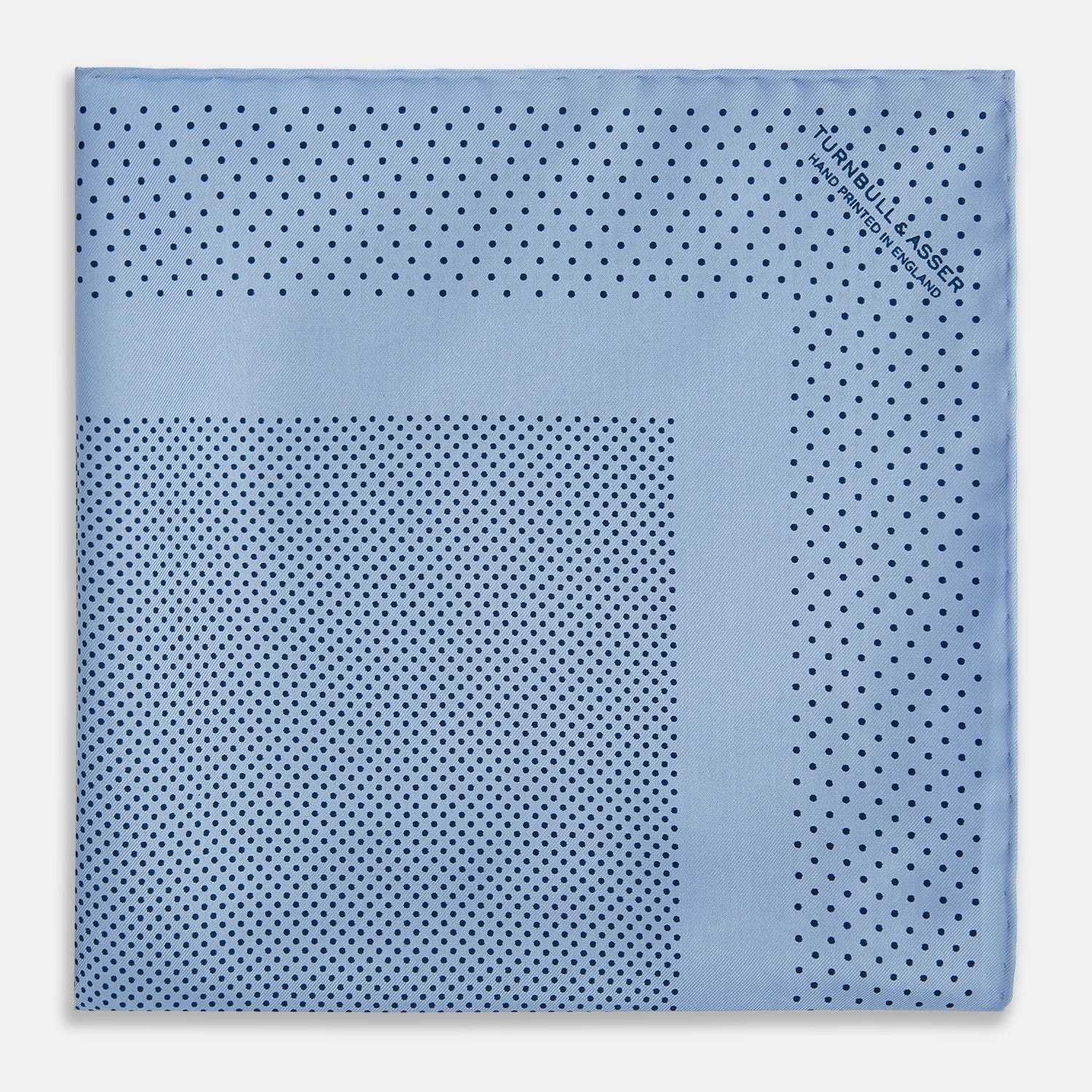 View 3 of product Pale Blue Dot Silk Pocket Square