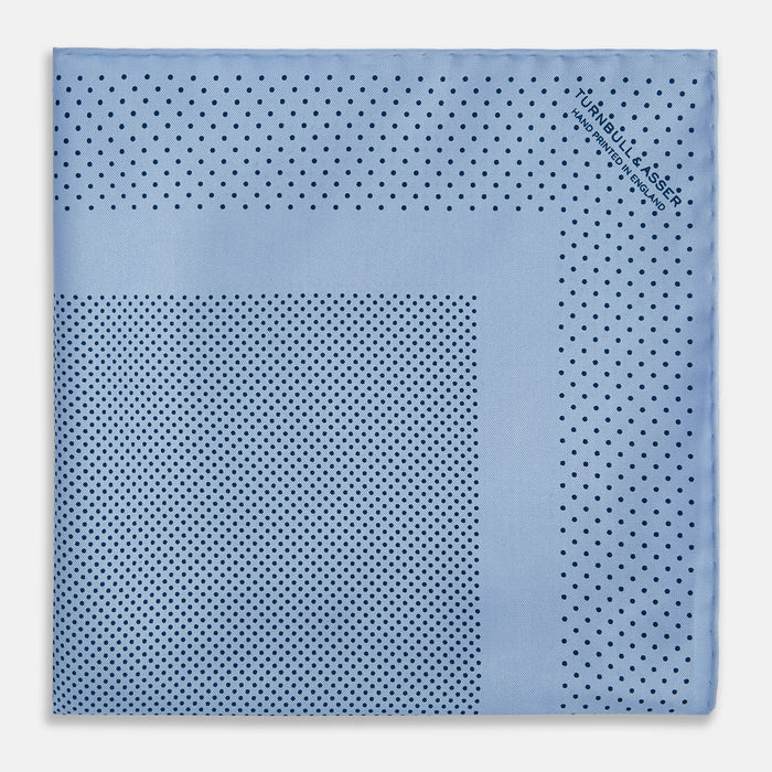 Pale Blue Dot Silk Pocket Square Image 2