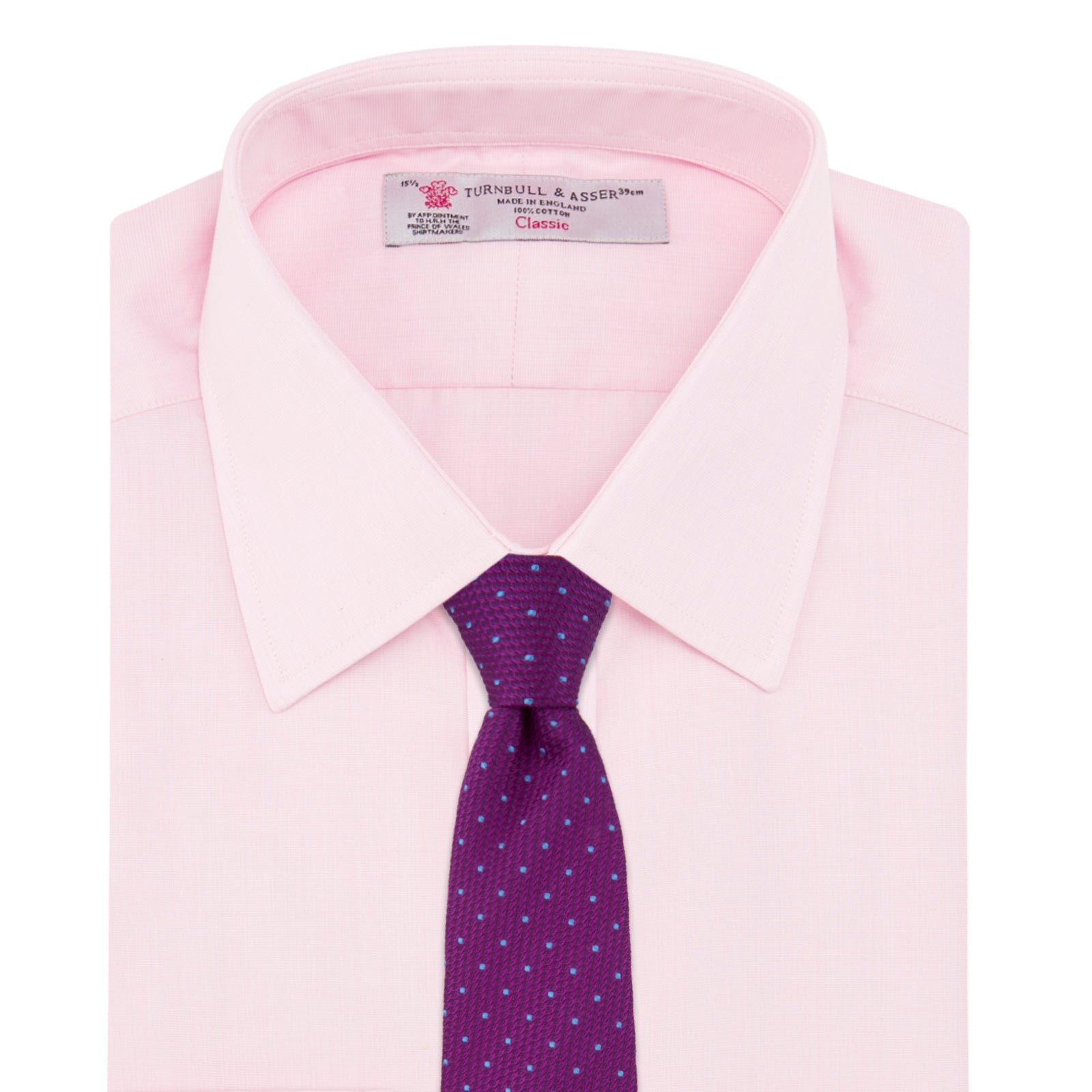 View 4 of product Pink End-on-End Shirt with T&A Collar and Double Cuffs