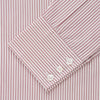 View 4 of product Burgundy Stripe West Indian Sea Island Cotton Regular Fit Mayfair Shirt