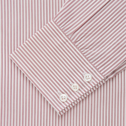 Burgundy Stripe West Indian Sea Island Cotton Regular Fit Mayfair Shirt Image 3