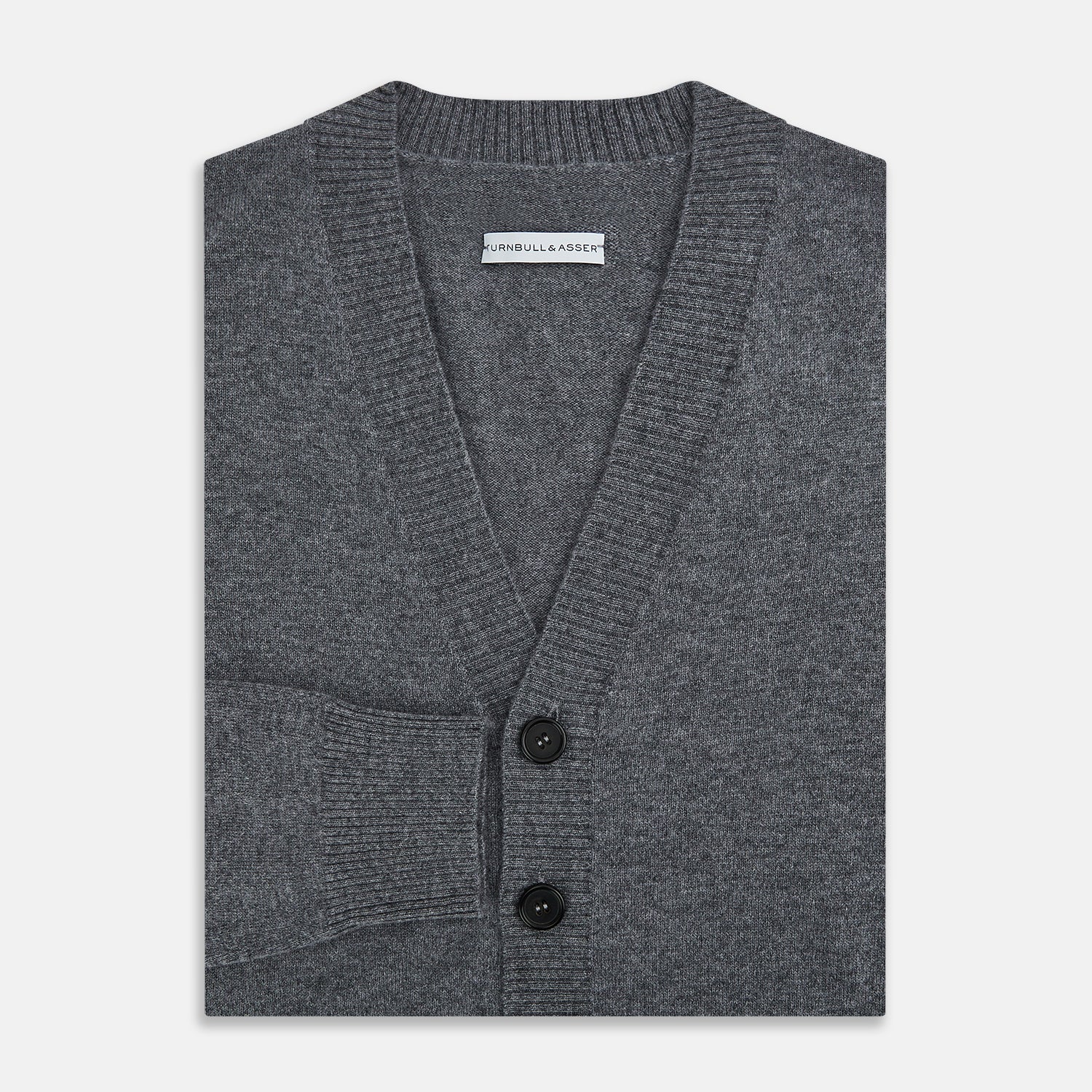 Grey Melange Cashmere Cardigan