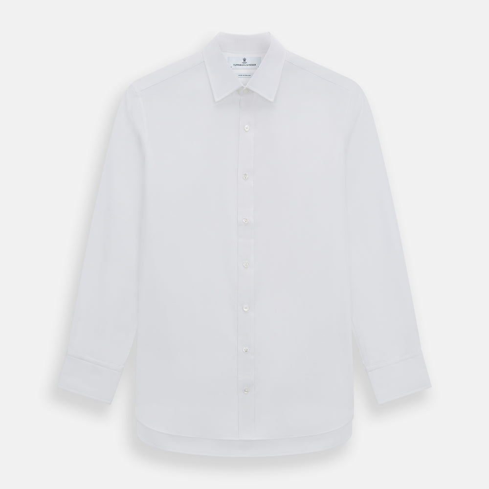 White Herringbone Mayfair Shirt