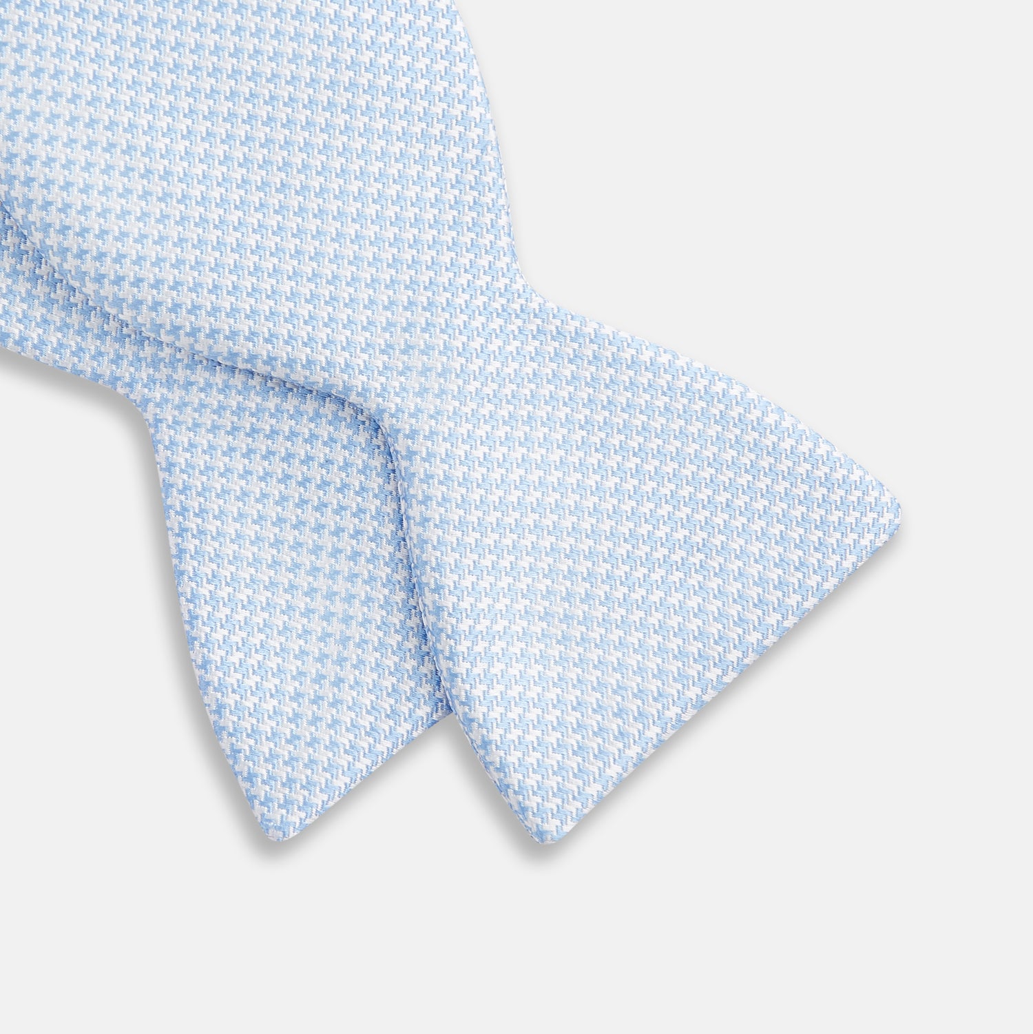 View 3 of product Pale Blue and White Hounstooth Silk Bow Tie