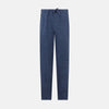 View 1 of product Denim Blue Linen Herringbone Miles Trousers