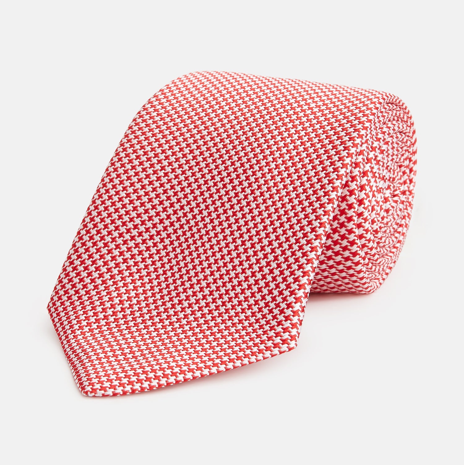 View 1 of product Red and White patterned silk tie