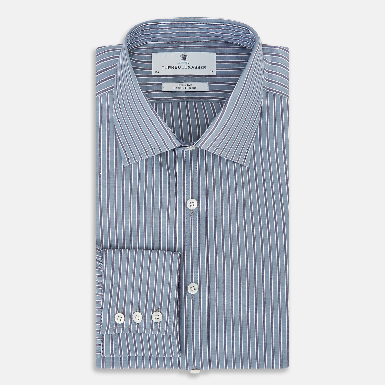 Image 5 of product Steel Grey Ticking Stripe Mayfair Shirt
