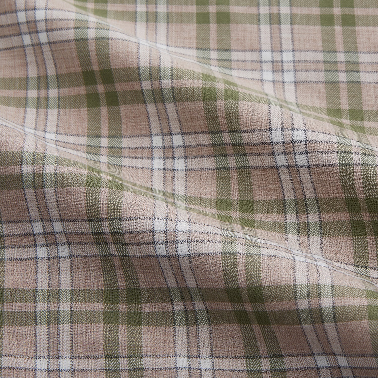 View 2 of product Green and Oatmeal Multi Check Cotton Weekend Fit Hayne Shirt