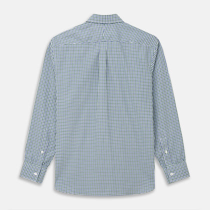 Green and Blue Cotton Multi Check Weekend Fit Finch Shirt Image 4
