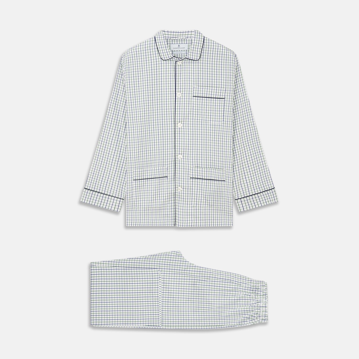 View 1 of product Green and Blue Check Cotton Hyde Pyjama Set