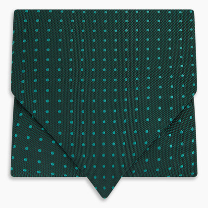 Blue and Forest Green Micro Dot Silk Cravat Image 4