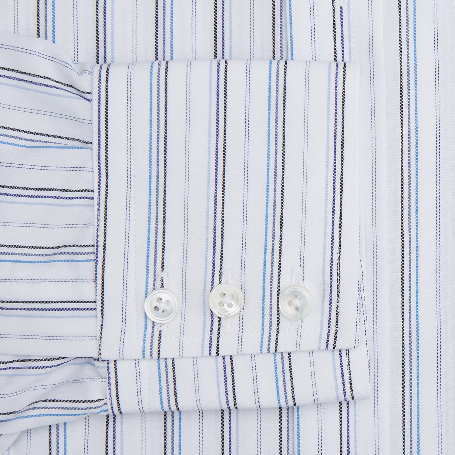 View 3 of product Blue Fine Multi Pinstripe Mayfair Shirt