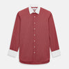 View 1 of product Dark Red Pin Check  Shirt with Contrast T&A Collar and Cuffs