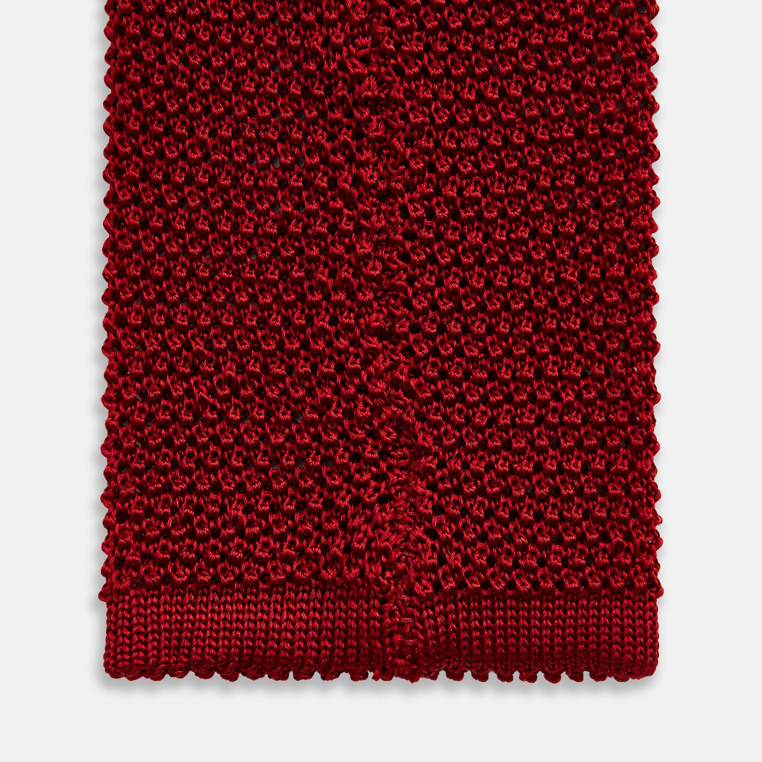 View 4 of product KNITTED RED SILK PLAIN TIE