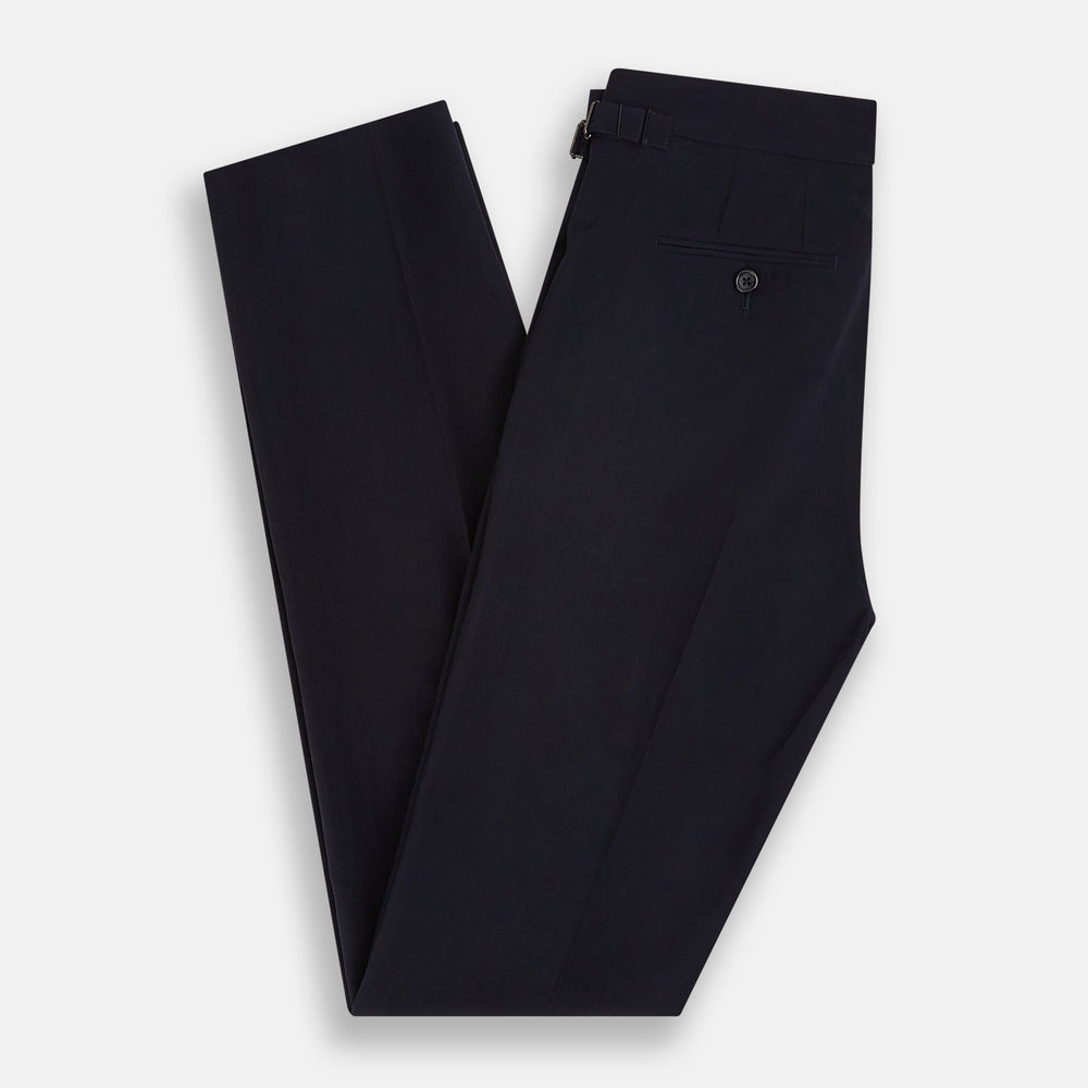 Midnight Blue Wool Henry Trousers