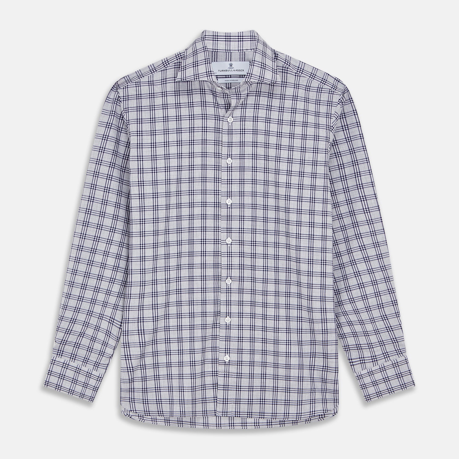 View 1 of product Grey Multi Check Cotton Tailored Fit Shelton Shirt