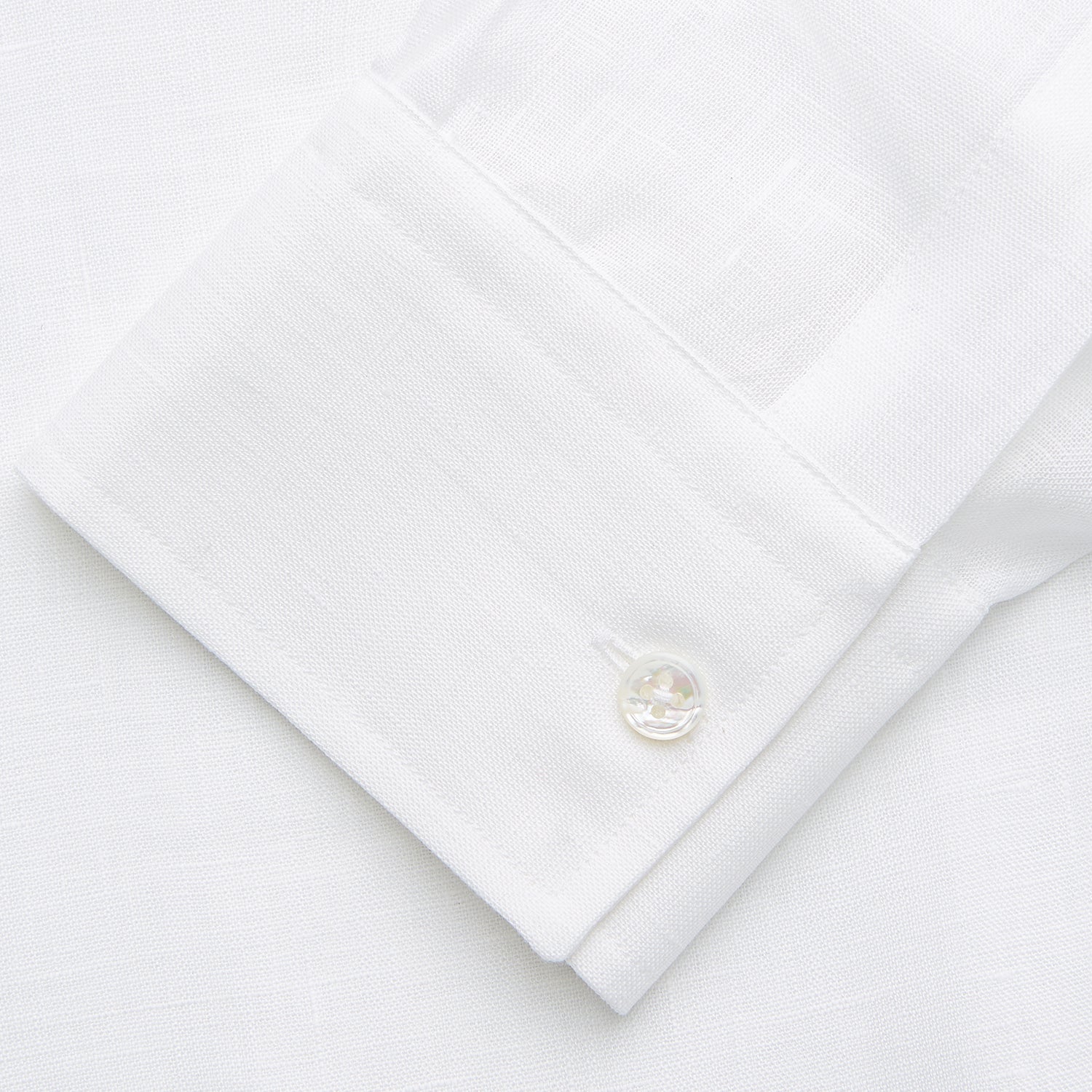 View 4 of product White Weekend Fit Linen Finch Shirt With Derby Collar And Chest Pocket