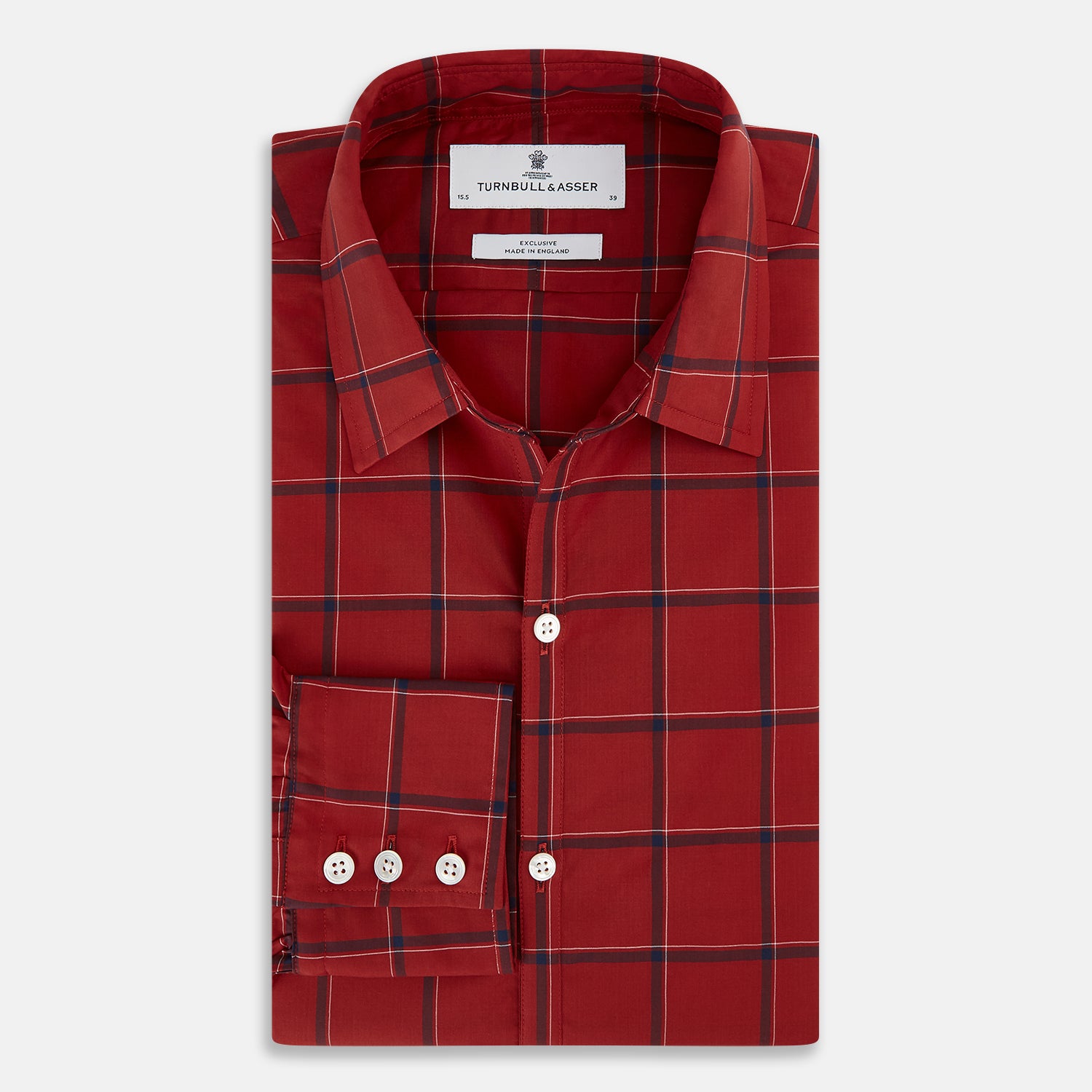 View 5 of product Dark Red Grid Check Windsor Shirt