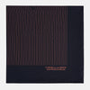 View 4 of product Navy and Orange Stripe Silk Pocket Square