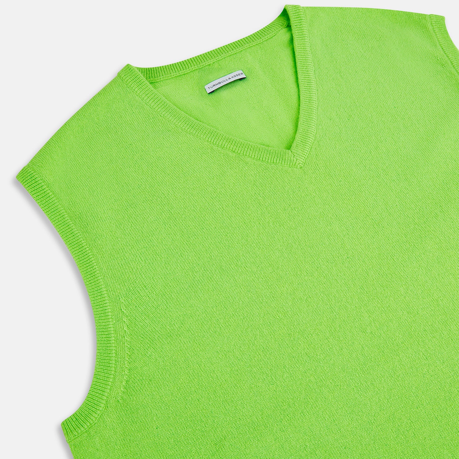 Lime Green V-neck Cashmere Vest