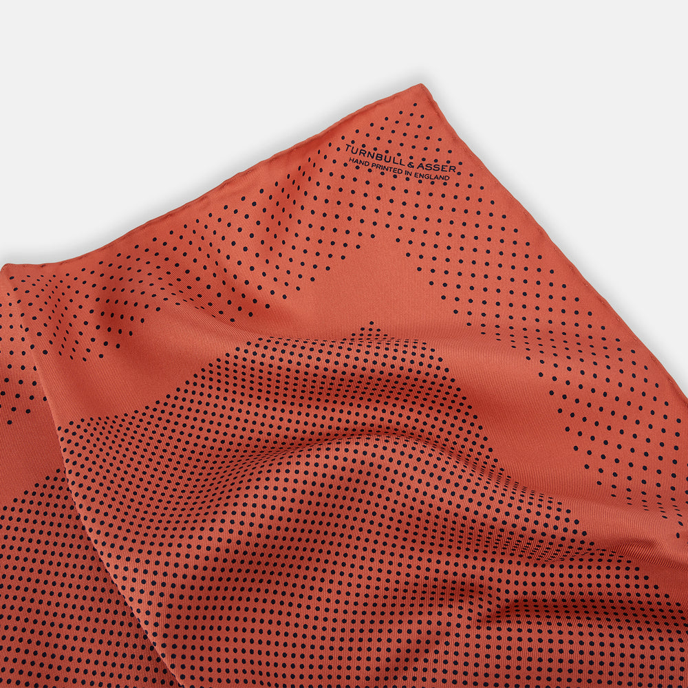 Orange Dot Silk Pocket Square