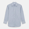 View 1 of product Blue and White Stripe Cotton Regular Fit Mayfair Shirt
