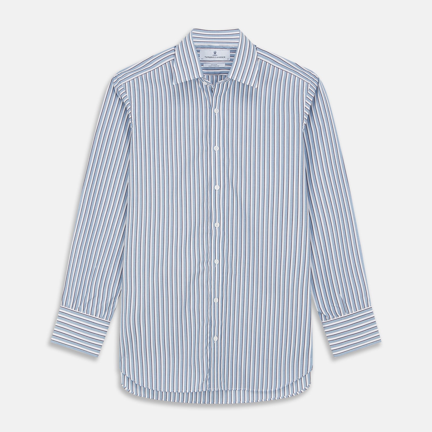 View 1 of product Blue and White Stripe Cotton Regular Fit Mayfair Shirt